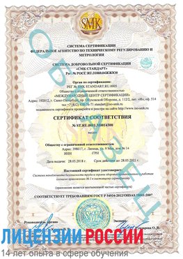 Образец сертификата соответствия Железноводск Сертификат OHSAS 18001